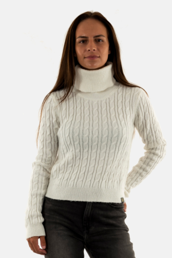 Pull hiver superdry fitted cable c4m softest ecru