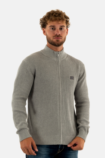 Gilets cardigans calvin klein jeans woven label zip p41 grey heather