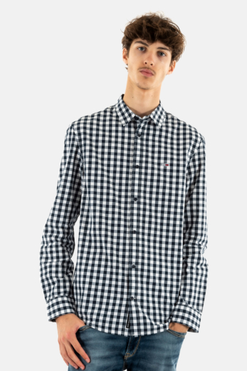 Chemise tommy jeans reg poplin check c1g dark night navy small check