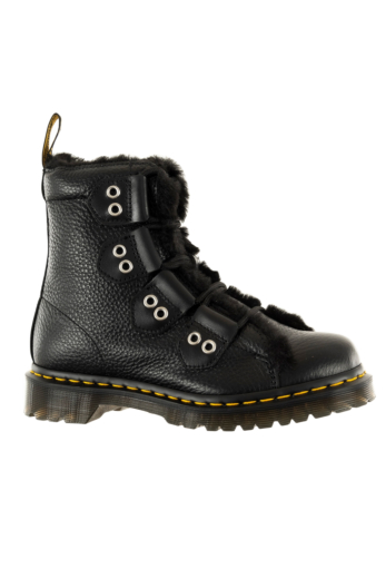 Bottines dr martens 1460 ltt fl black milled nappa+wanama+milo fur