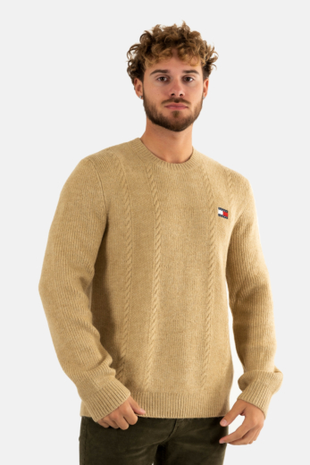 Sweat tommy jeans slim cable ab9 gentle gold