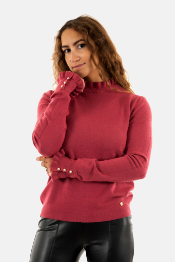 Pull hiver la petite etoile solferinos framboise