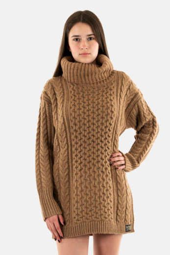 Robe superdry rollneck cable b9o island caramel twist