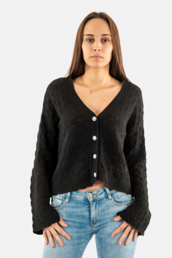 Gilets cardigans only liana black white pearls