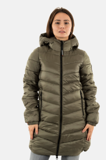 Doudounes superdry hooded fuji mid padded 8mi dusty olive green