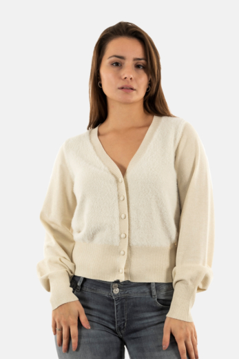 Gilets cardigans yes zee m092 is00 0157 avorio