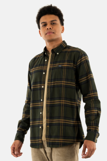 Chemise barbour portdown tailored shirt ol51 olive