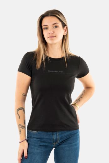 Tee shirt calvin klein jeans institutional graphi beh ck black
