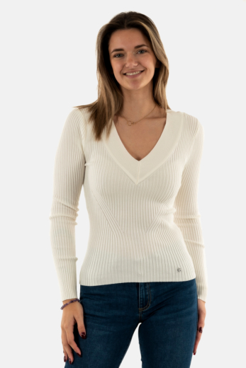 Pull leger guess jeans w5rr07 g012 cream white