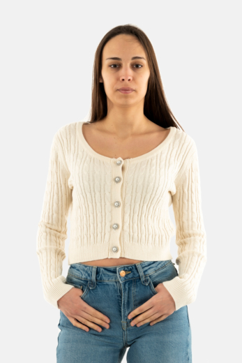 Gilets cardigans guess jeans w5rr53 g012 cream white