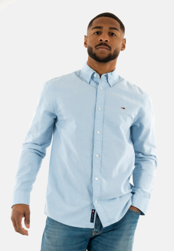 Chemise tommy jeans reg oxford c12 sugarplum blue