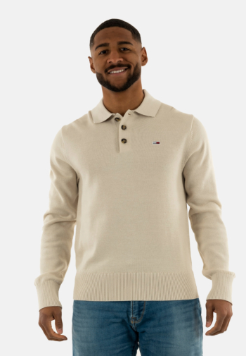 Polos manches longues tommy jeans slim essential acg newsprint