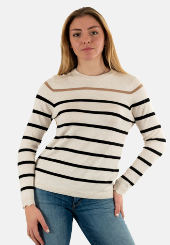 Pull leger only tita ecru mel/toasted coco glitter/black