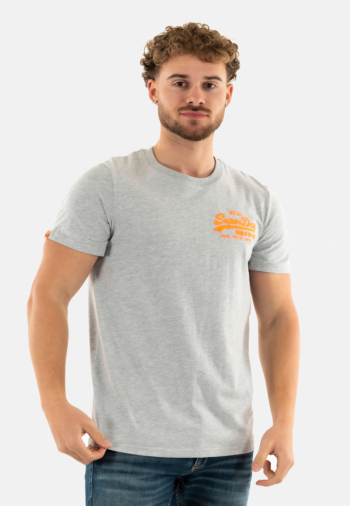 Tee shirt superdry vl embroidered relaxed hba mid grey marl