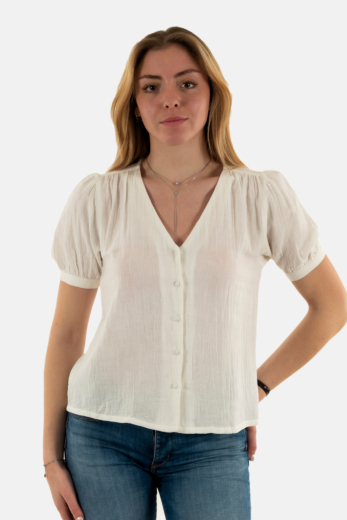 Chemisier manches courtes la petite etoile tevan 10 blanc