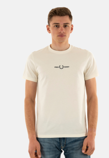 Tee shirt fred perry embroidered f79 ecru
