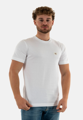 Tee shirt calvin klein jeans woven label regular yaf bright white