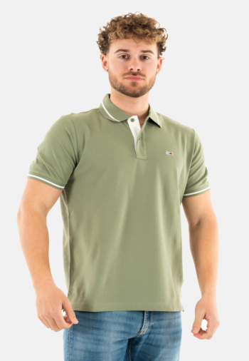 Polos tommy jeans reg tipped mr6 aruba green