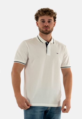 Polos tommy jeans reg tipped ybl ecru