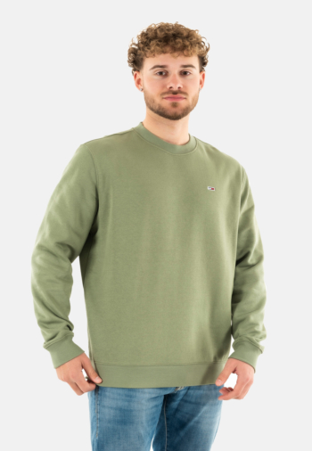 Sweat tommy jeans reg s flag crew mr6 aruba green