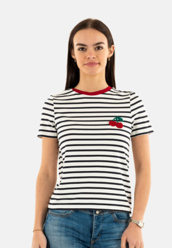 Tee shirt only heart cloud dancer night sky / red cherry