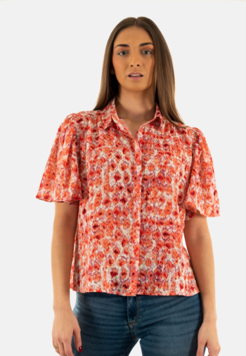 Chemisier manches courtes Le Temps Des Cerises elena 4001 red