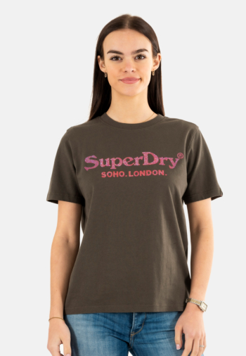 Tee shirt superdry venue metallic relaxed 06a vintage black