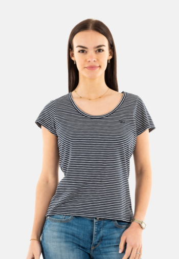 Tee shirt superdry scoop neck f1q deep navy/optic stripe