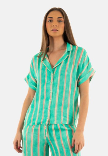 Chemisier manches courtes freeman t. porter wina crafty stripe cv12 f947 deep mint