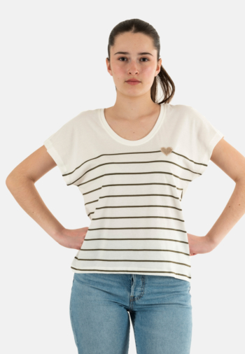 Tee shirt only emily cloud dancer kalamata/emb. heart