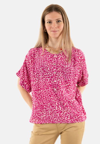 Tee shirt Le Temps Des Cerises mambo 5511 leo pink