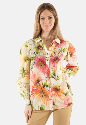 Chemisier guess jeans w5gh85 p0iy painted daisies prin