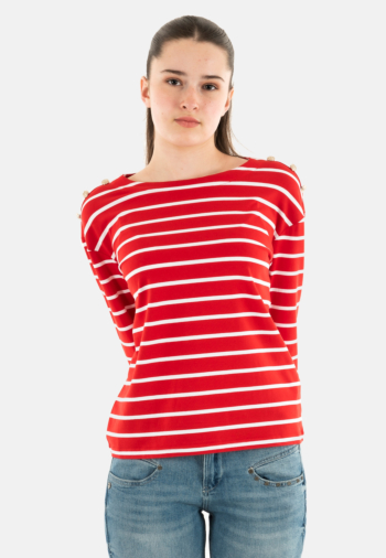 Pull leger morgan 251-tmarin off white/rouge