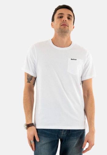 Tee shirt barbour langdon pocket t-shirt wh11 white