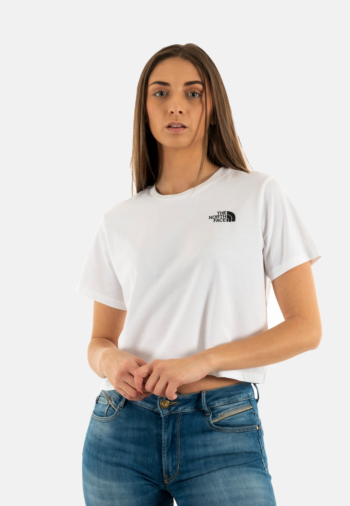 Tee shirt the north face simple dome cropped slim fn4 tnf white