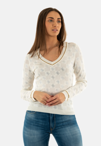 Pull leger guess jeans w5gr07 g012 cream white