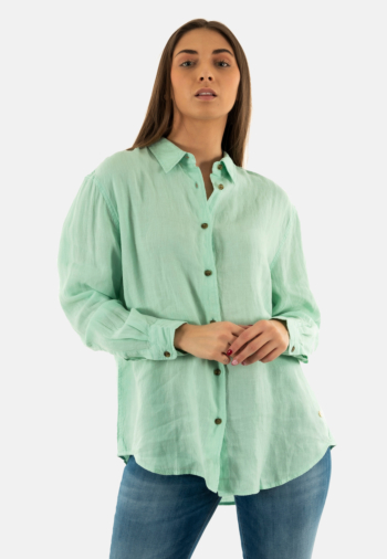 Chemisier superdry casual linen boyfrnd 2ok sea foam green