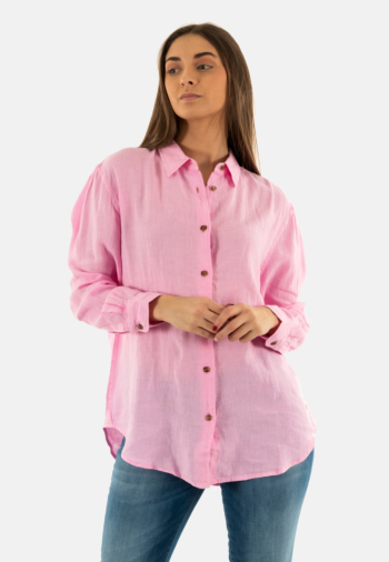 Chemisier superdry casual linen boyfrnd rj4 coastal pink