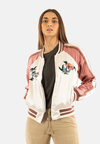 Blousons et vestes superdry suikajan embroidered bomber 3ku rice white