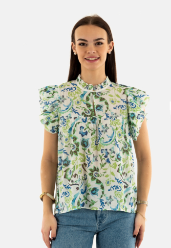 Tee shirt salsa ruffled detail print 510