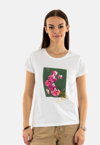 Tee shirt salsa graphic flower print 011