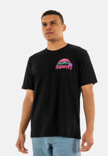 Tee shirt superdry cl great outdoors chest 02a black