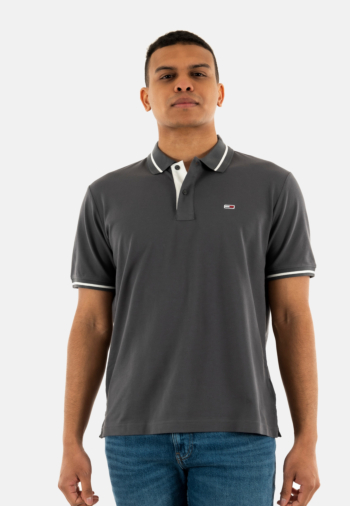 Polos tommy jeans reg tipped pt2 washed black