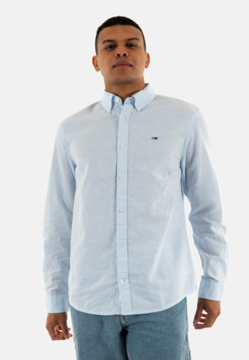 Chemise tommy jeans reg linen blend c3q sweet blue
