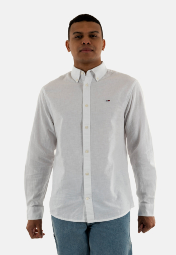 Chemise tommy jeans reg linen blend ybl ecru
