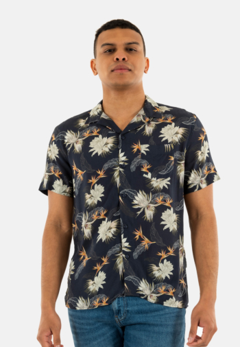 Chemise manches courtes schott rivera navy paradise