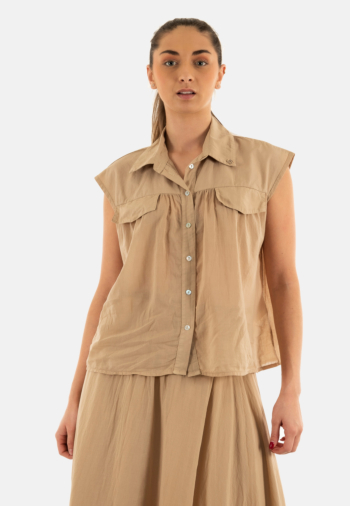 Chemisier manches courtes bsb 053-216024 sand