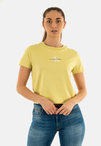 Tee shirt calvin klein jeans monologo baby lin muted lime