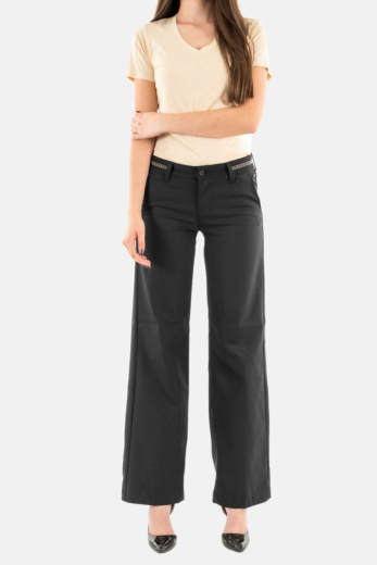 Pantalons freeman t. porter agatha plain linen pon223 12 black