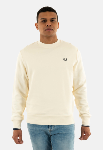 Sweat fred perry m7535 y24 ecru/tennis blue